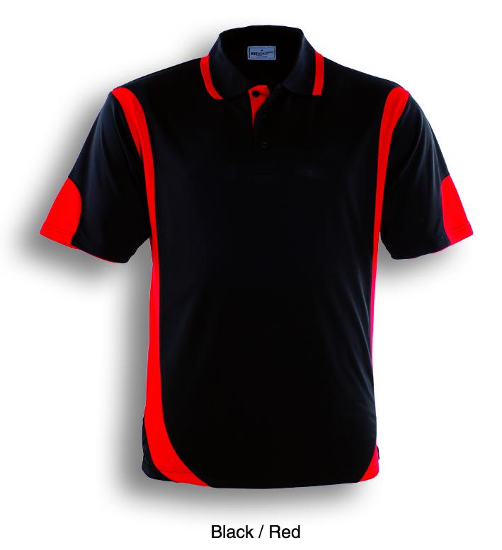 Black Red, Breezeway Contrast  Polo Shirt      UPF: excellent protection     160gsm, 100% breezeway polyester fabric     Breathable  micromesh fabric     Draws Sweat from Body, Quick Dry